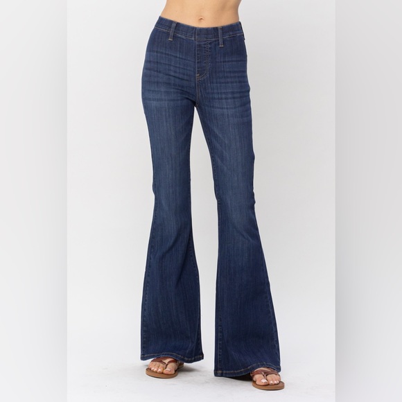 New! judy blue high waist pull on flare jeggings JB88276REG DK JB88276PL DK - Picture 10 of 12